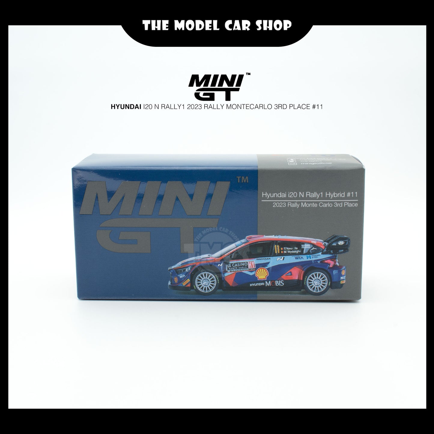 [MINI GT] Hyundai i20 N Rally1 2023 Rally MonteCarlo 3rd Place #11 (UNSEAL)