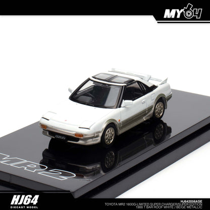 [Hobby Japan] Toyota MR2 1600G-LIMITED SUPER CHARGER / SUPER EDITION 1988 T BAR ROOF - White / Beige Metallic