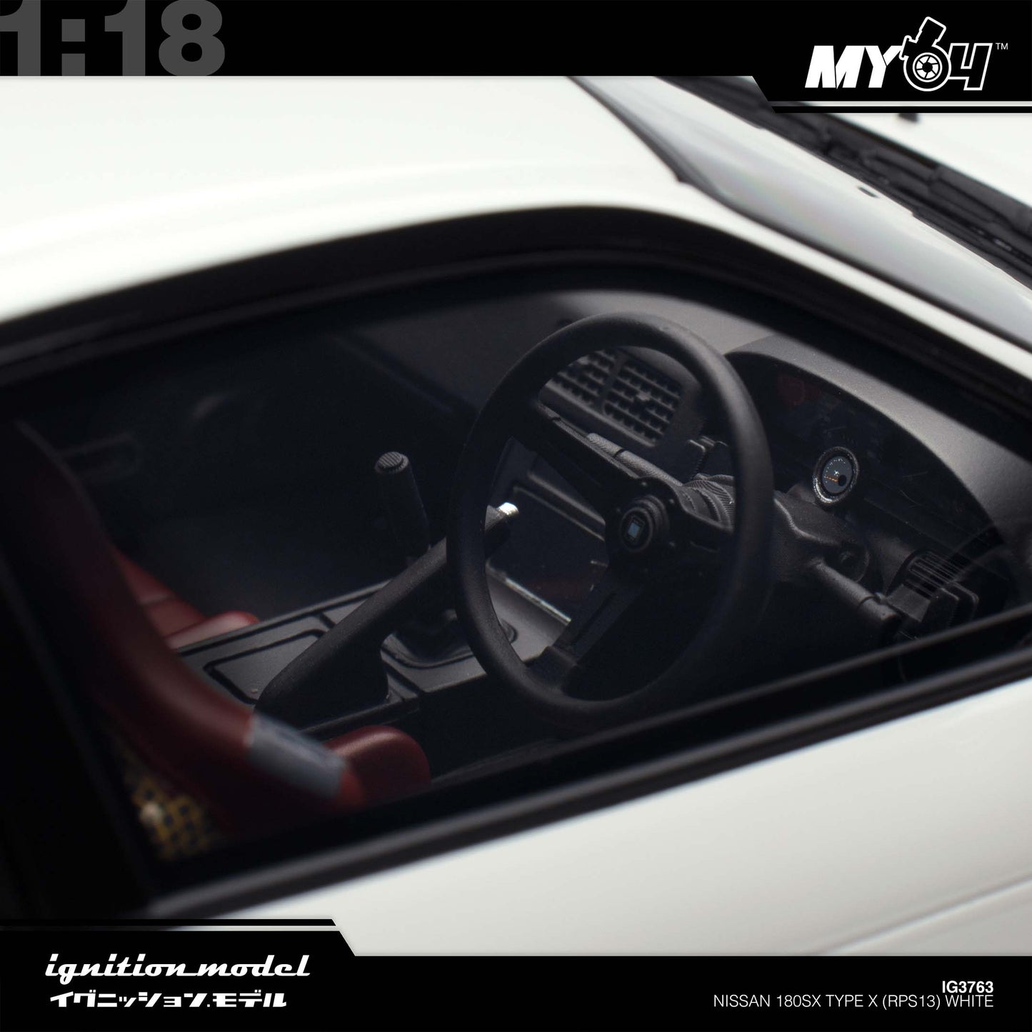 [Ignition Model 1:18 Nissan 180SX Type X (RPS13) - White