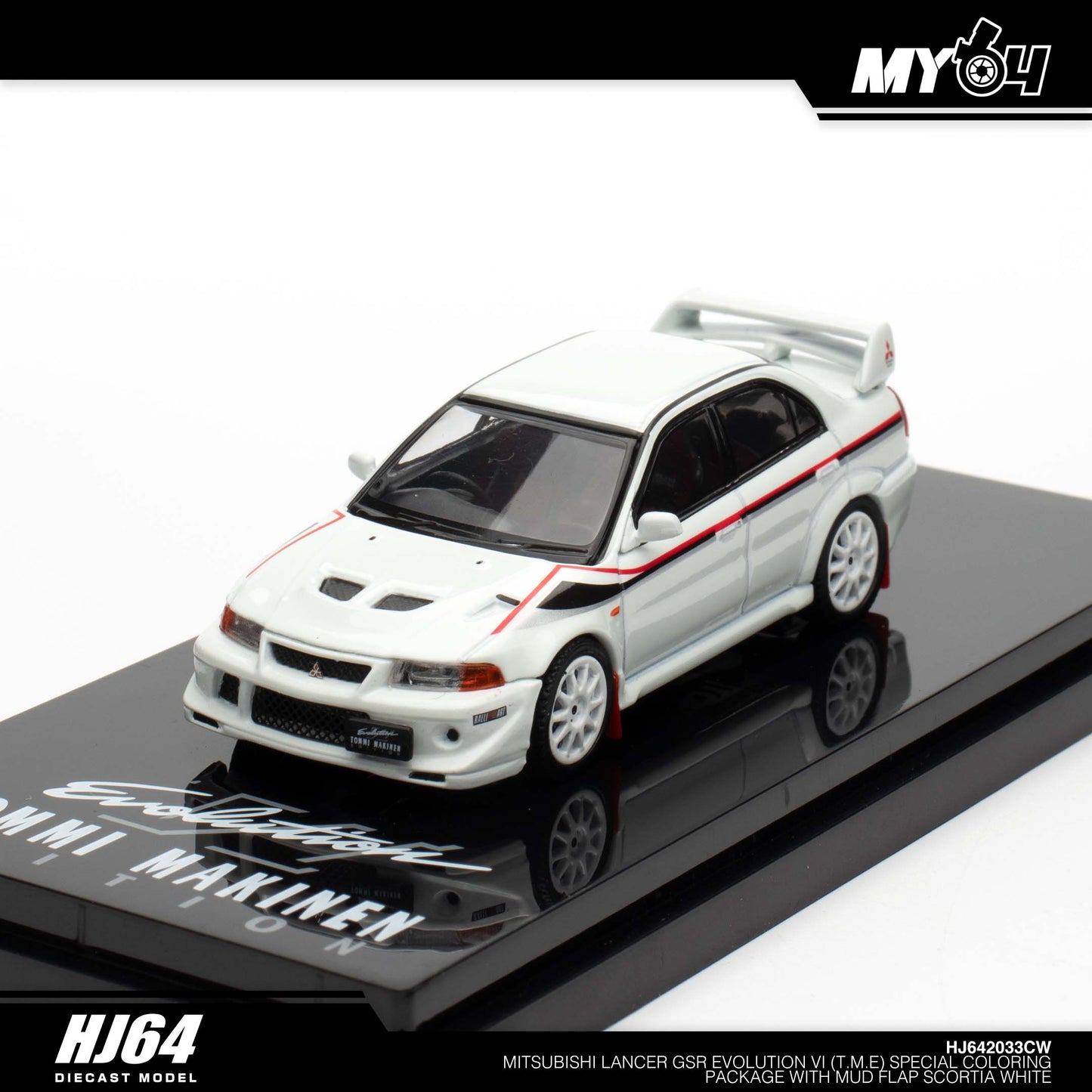 [Hobby Japan] Mitsubishi Lancer GSR Evolution 6 (T.M.E.) Special Coloring Package (GF-CP9A) 2000 with Mud Flap - Scortia White