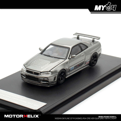 [Motorhelix] Nissan Skyline GT-R (Nismo) R34 CRS VER - Gun Grey with Livery