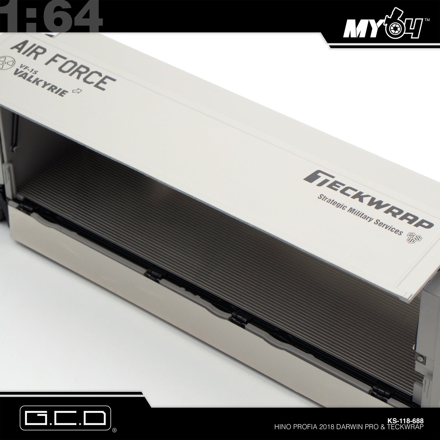 [GCD] 1:64 Hino Profia 2018 Darwin PRO & Teckwrap - Grey