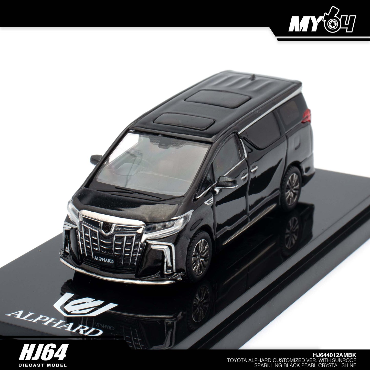 [Hobby Japan] Toyota Alphard Customized Version With Sun Roof -  Sparkling Black Pearl Crystal Shine