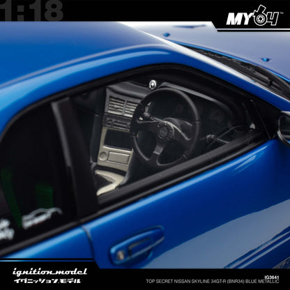 [Ignition Model] Top Secret Nissan Skyline 34GT-R (BNR34) - Blue Metallic