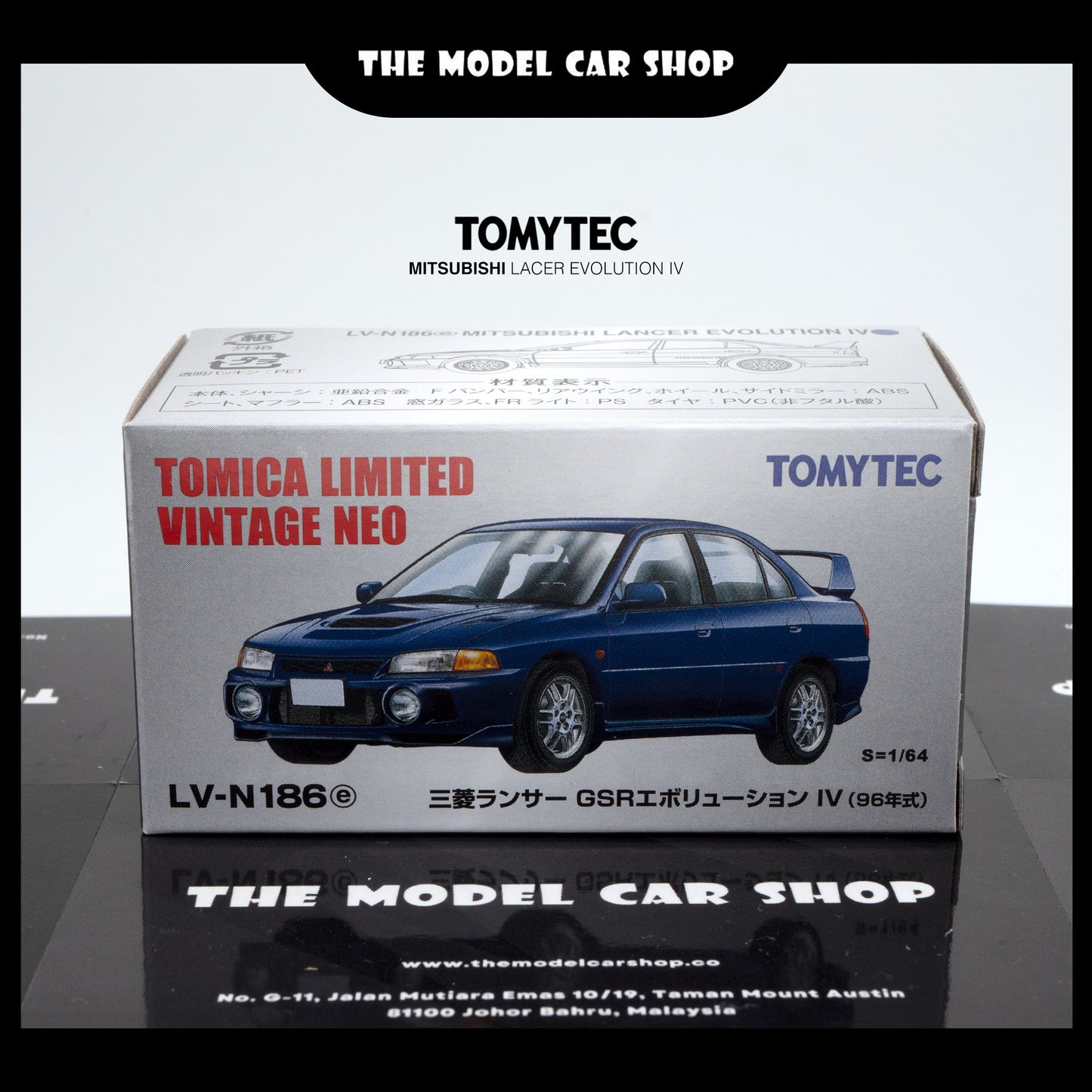 [TOMYTEC] Limited Vintage NEO Mitsubishi Lancer GSR Evolution IV - Blue