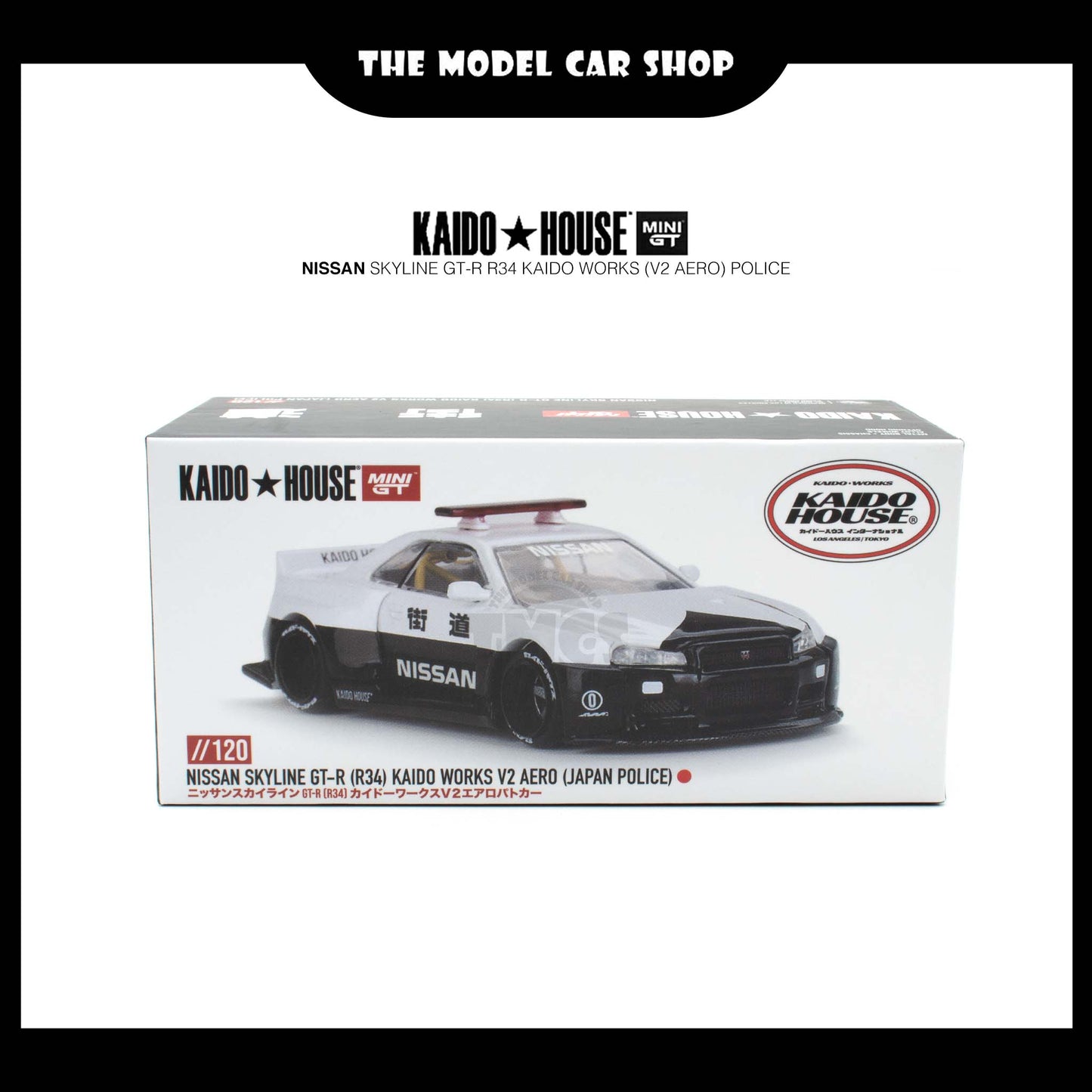 [Kaido House] Nissan Skyline GT-R R34 Kaido Works (V2 Aero) Police (UNSEAL)