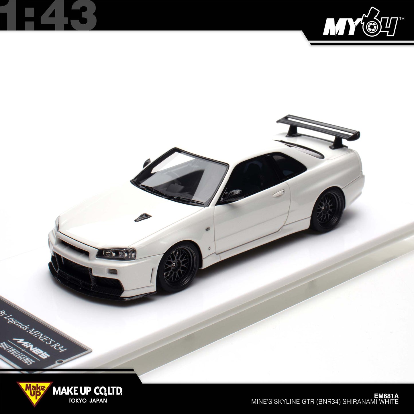 [Make Up] 1:43 Edilion BUILT BY LEGENDS Mine's Skyline GT-R(BNR34) - SHIRANAMI White (Pearl White)