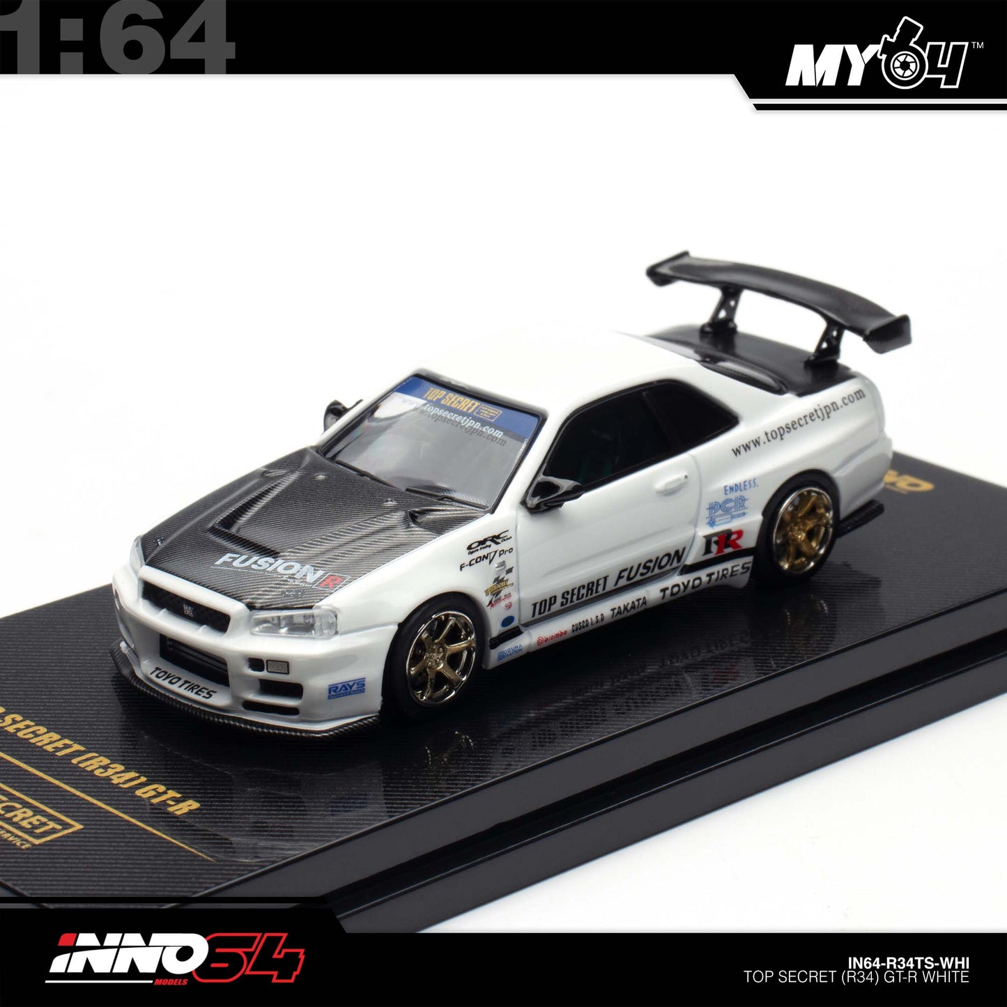 [INNO64] 1:64 Top Secret R34 GT-R - White