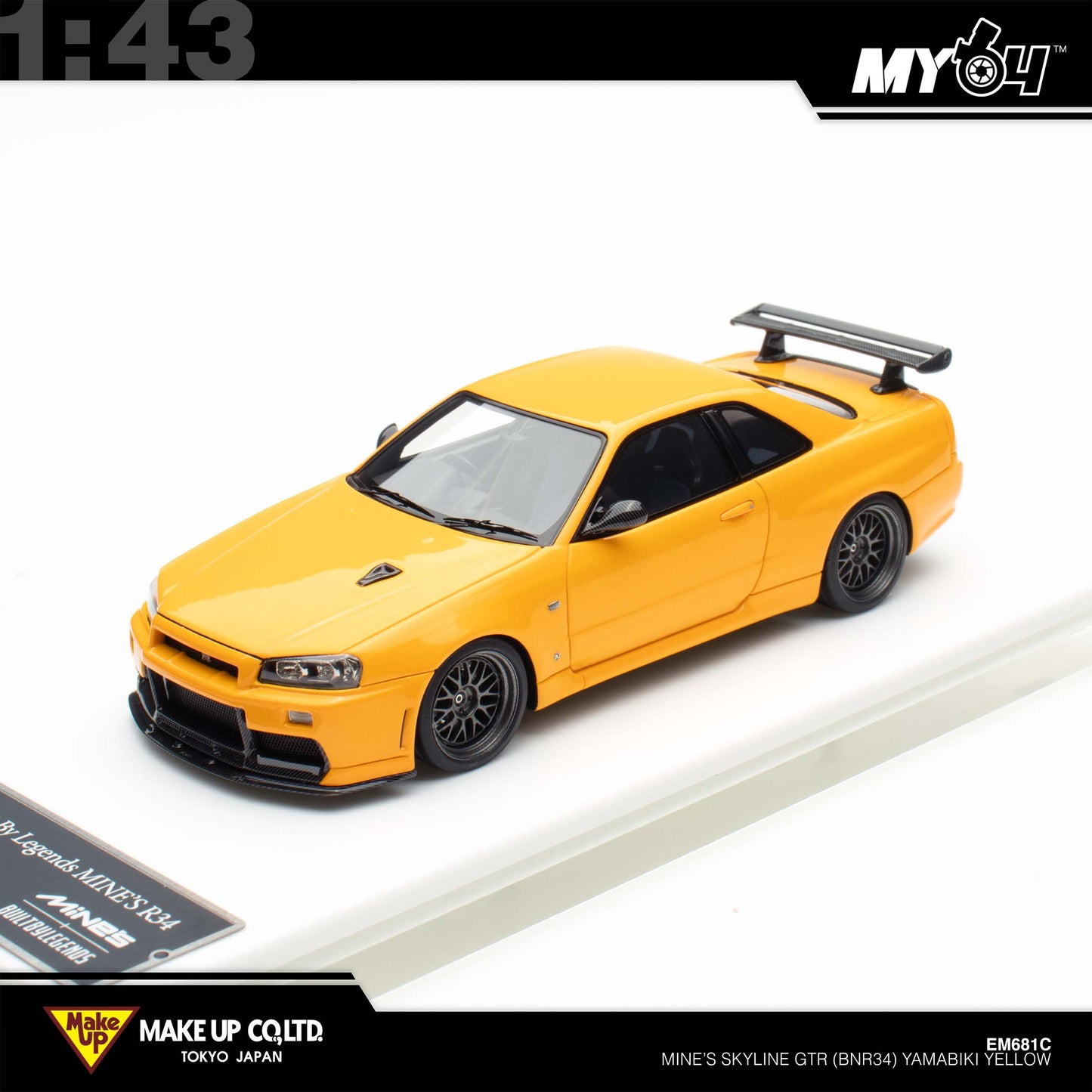 [Make Up] 1:43 Edilion BUILT BY LEGENDS Mine's Skyline GT-R(BNR34)  - YAMABIKI Yellow (Pearl Yellow)