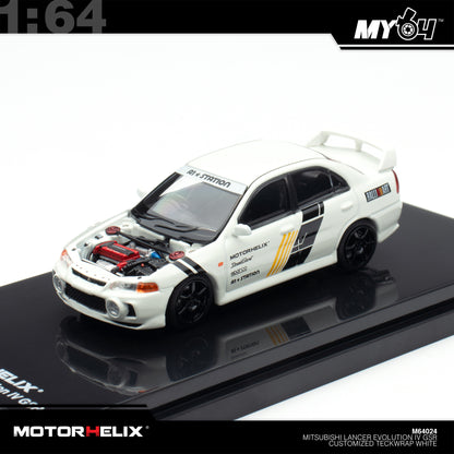 [Motorhelix] 1:64 Mitsubishi Lancer GSR Evolution IV Customized Teckwrap - White
