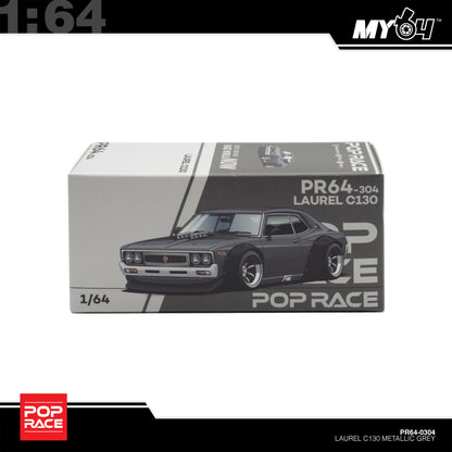 [Pop Race] 1:64 Nissan Laurel C130 - Metallic Grey (New Tooling)