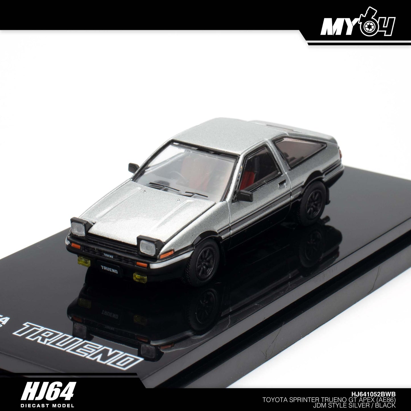 [Hobby Japan] Toyota SPRINTER TRUENO GT APEX (AE86) JDM Style ( Functional Engine Hood) - Silver / Black