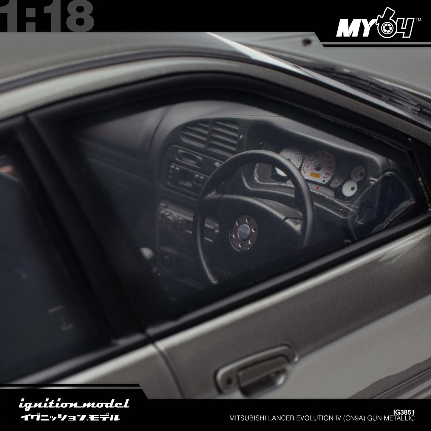 [Ignition Model] 1:18 Mitsubishi Lancer Evolution IV (CN9A) - Gun Metallic