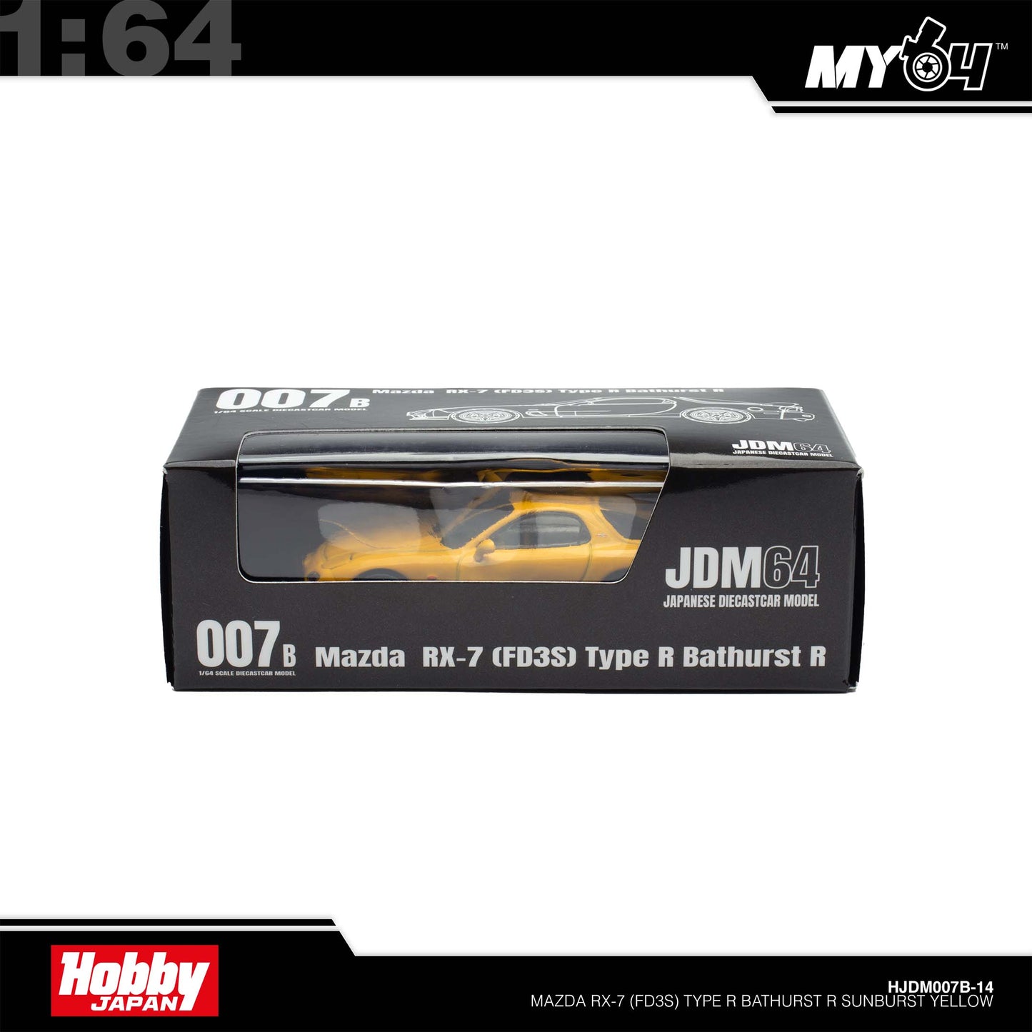 [Hobby Japan] 1:64 Mazda RX-7 (FD3S) Type R Bathurst R - Sunburst Yellow