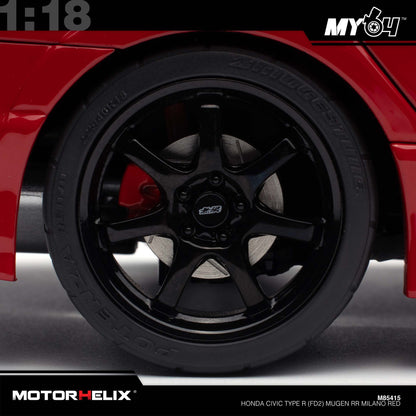 [Motorhelix] 1:18 Honda Civic Type R (FD2) Mugen RR - Milano Red