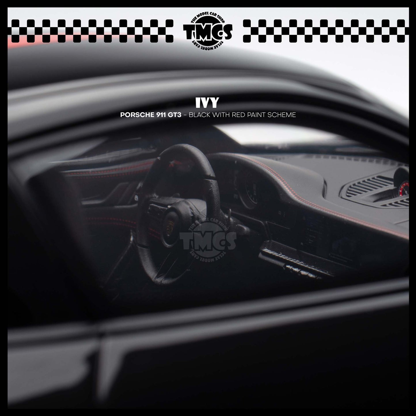 [IVY] 1:18 Porsche 911 GT3 - Black With Red Paint Scheme
