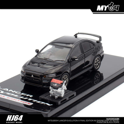 [Hobby Japan] Mitsubishi Lancer Evolution Ⅹ FINAL EDITION With Engine Display Model - Phantom Black Pearl