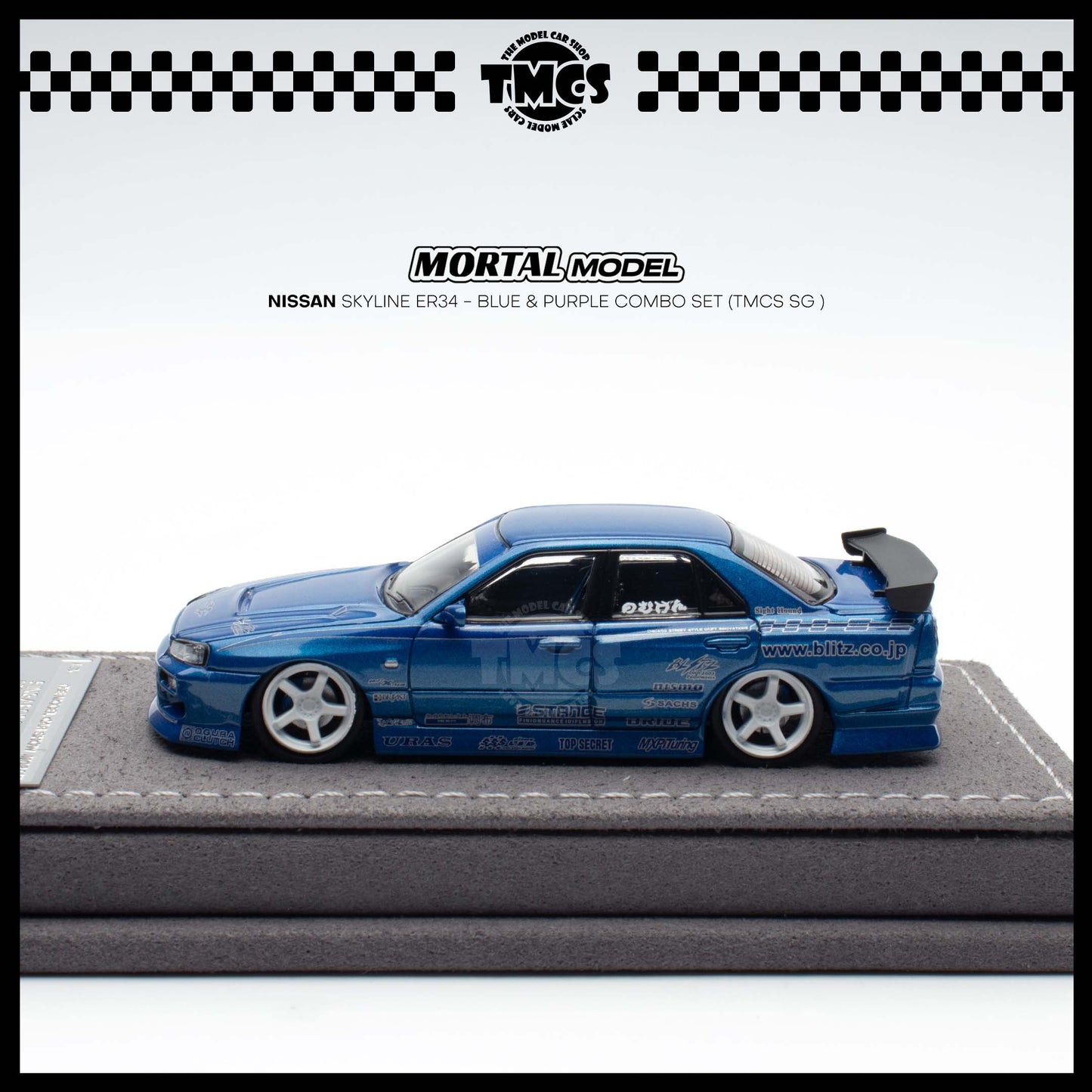 [Mortal] 1:64 Nissan Skyline ER34 - Blue & Purple Combo Set (TMCS SG )