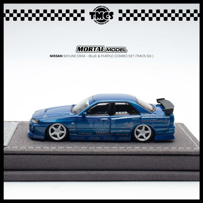 [Mortal] 1:64 Nissan Skyline ER34 - Blue & Purple Combo Set (TMCS SG )