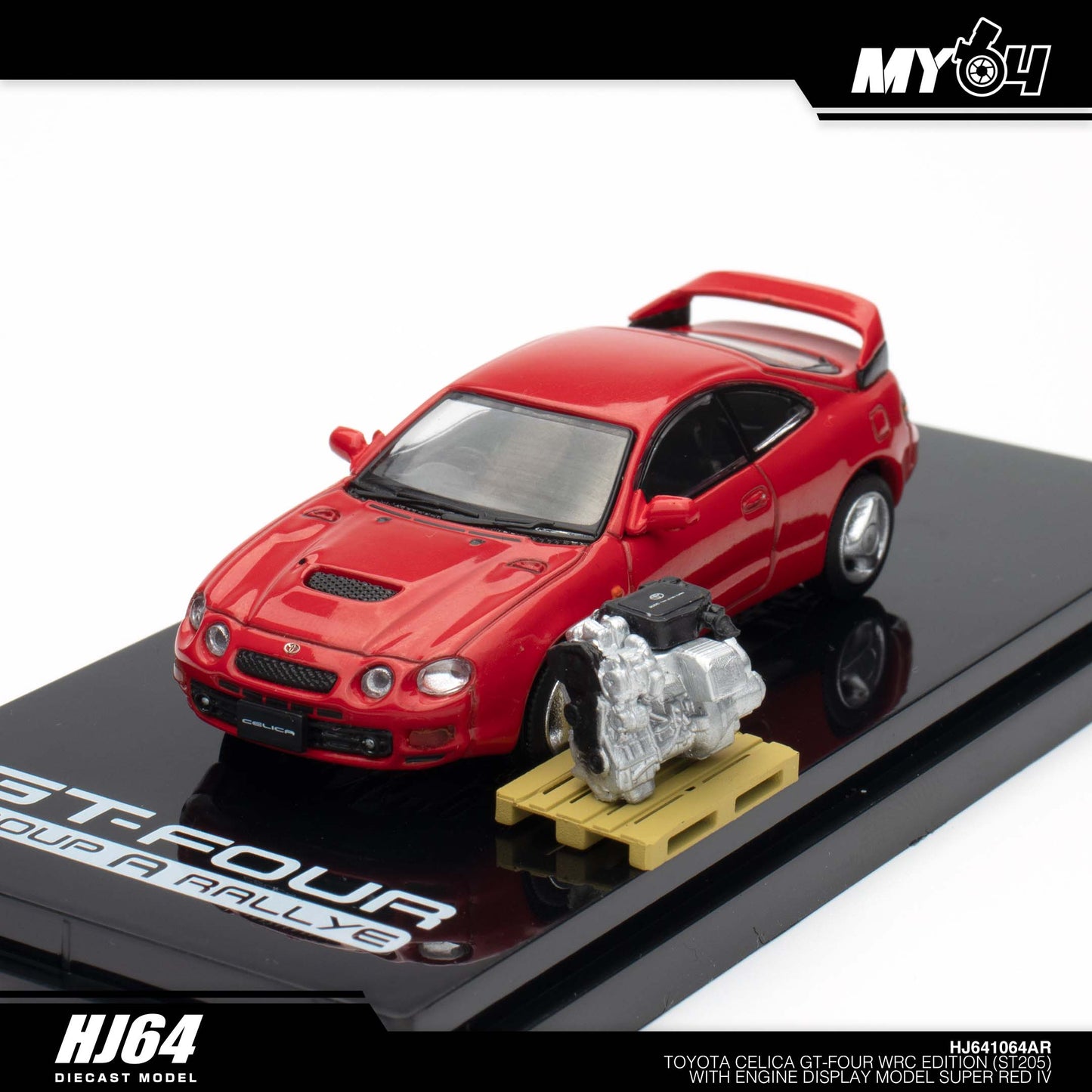 [Hobby Japan] Toyota CELICA GT-FOUR WRC Edition (ST205) with Engine Display Model - Super Red IV