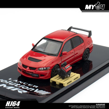 [Hobby Japan] Mitsubishi Lancer Evolution 8 MR GSR with Engine Display Model - Red Solid