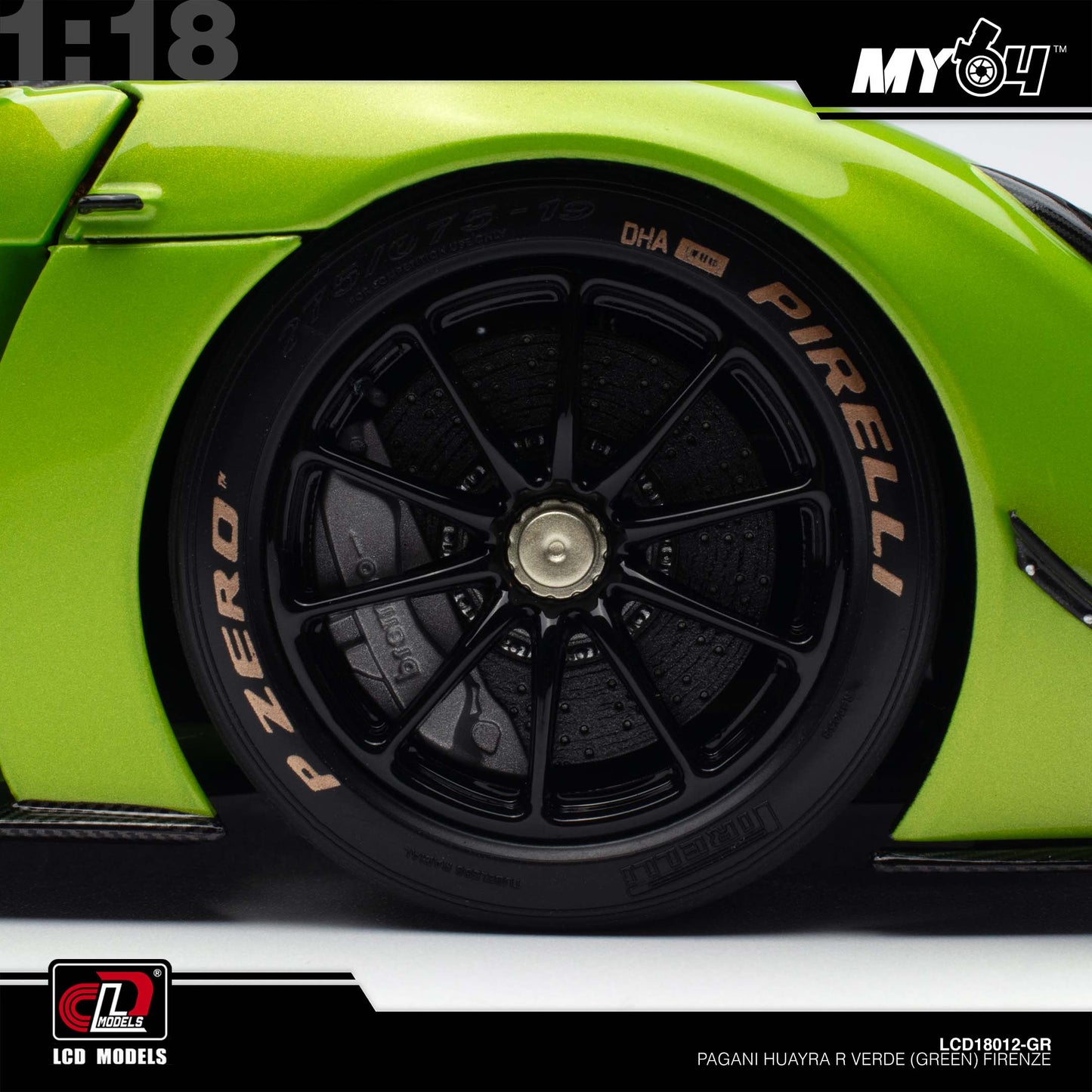 [LCD] 1:18 Pagani Huayra R - Verde (Green) Firenze