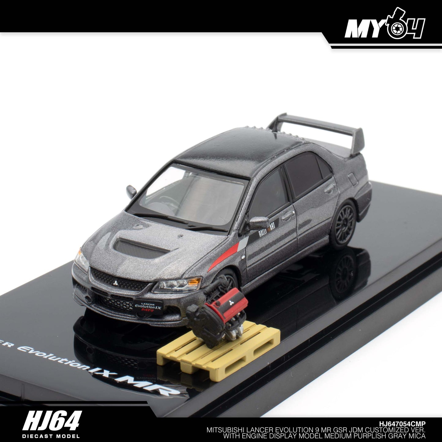 [Hobby Japan] Mitsubishi Lancer Evolution 9 MR GSR JDM Customized Version with Engine Display Model