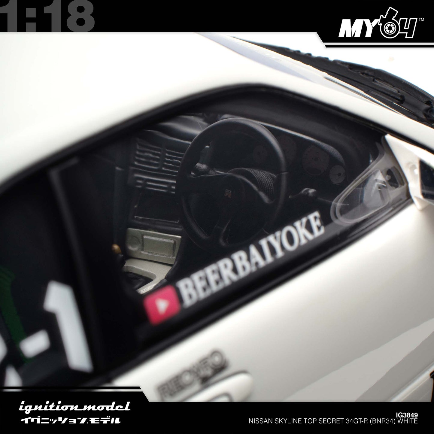 [Ignition Model] 1:18 Nissan Skyline Top Secret 34GT-R (BNR34) - White