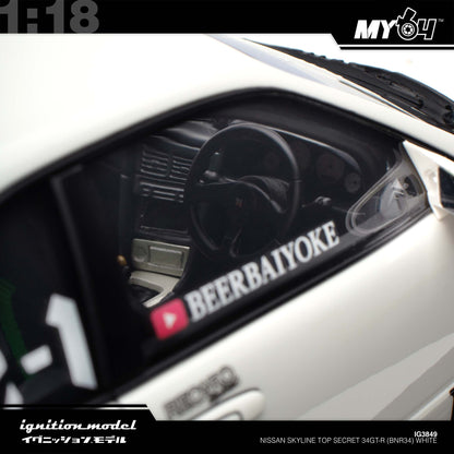 [Ignition Model] 1:18 Nissan Skyline Top Secret 34GT-R (BNR34) - White