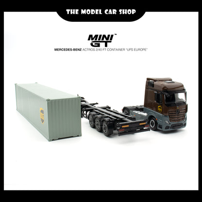 [MINI GT] Mercedes-Benz Actros  w/ 40 Ft Container " UPS Europe" (UNSEAL ITEM)