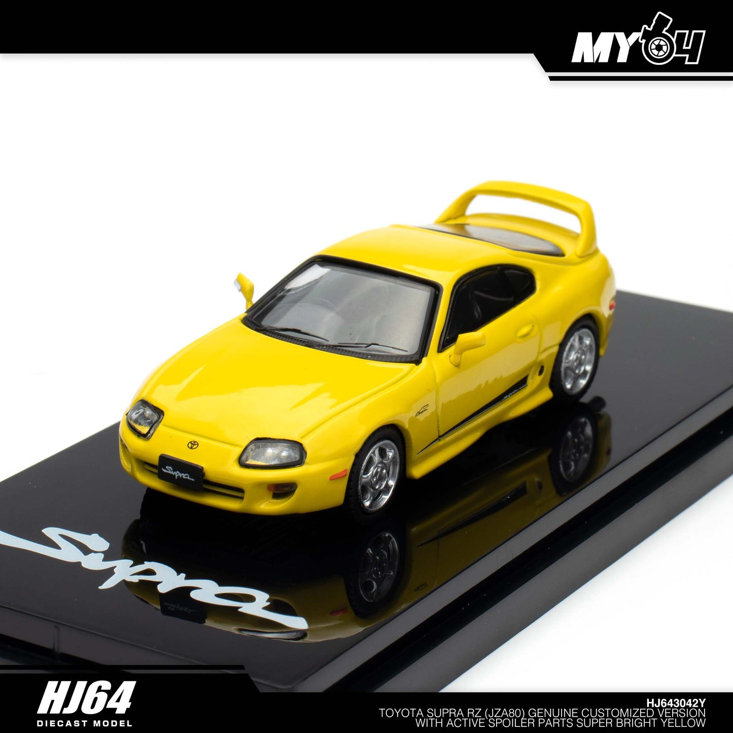 [Hobby Japan] Toyota SUPRA RZ (JZA80) GENUINE CUSTOMIZED VERSION with Active Spoiler Parts - Super Bright Yellow