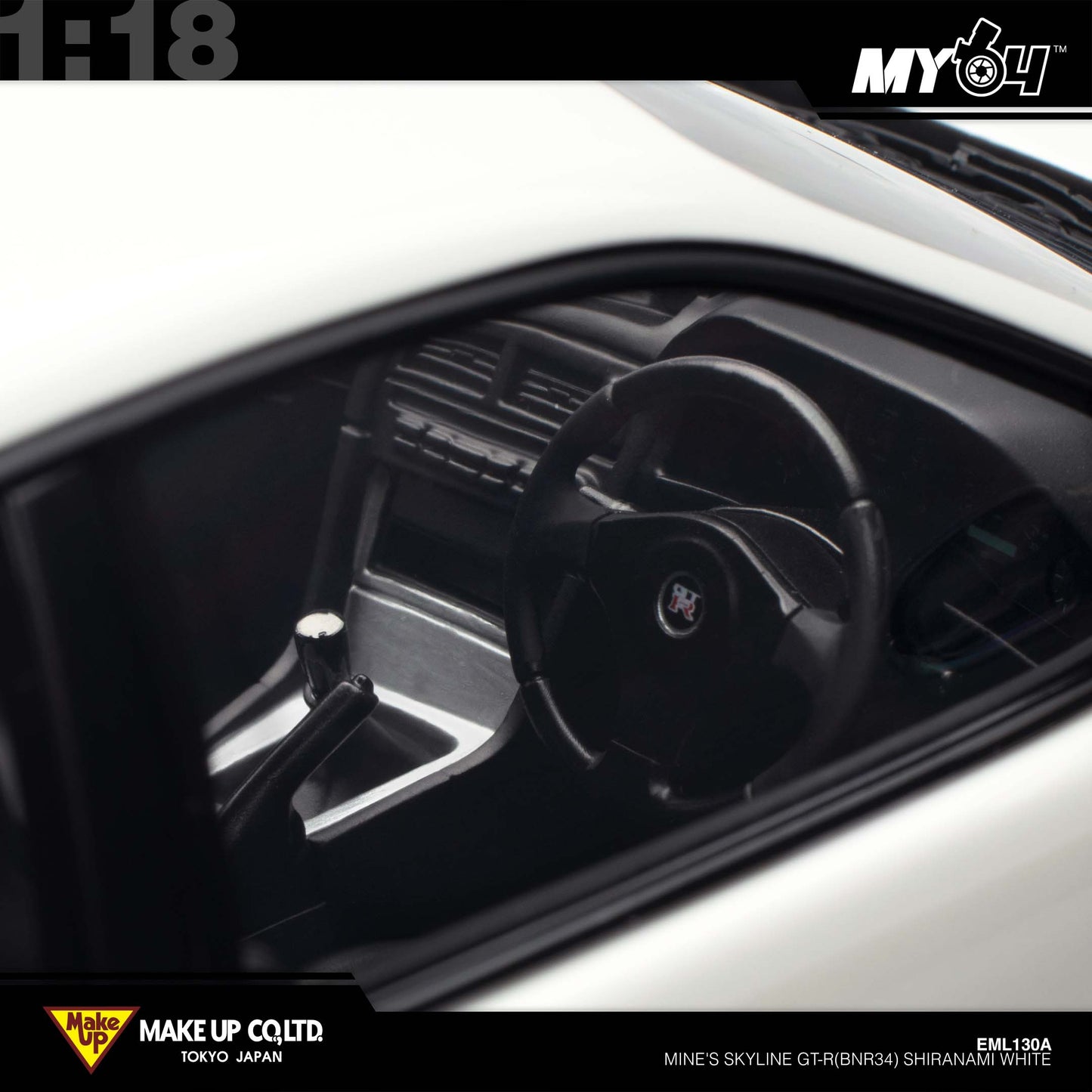 [Make Up] 1:18 Edilion BUILT BY LEGENDS Mine's Skyline GT-R(BNR34) - SHIRANAMI White (Pearl White)
