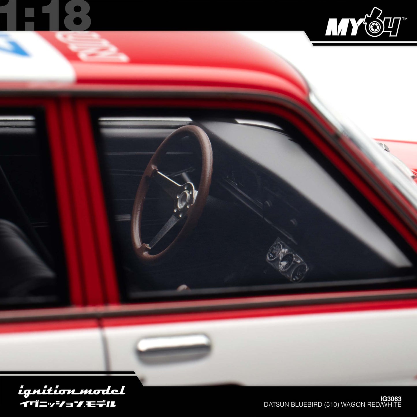 [Ignition Model] Datsun Bluebird (510) Wagon - Red/White
