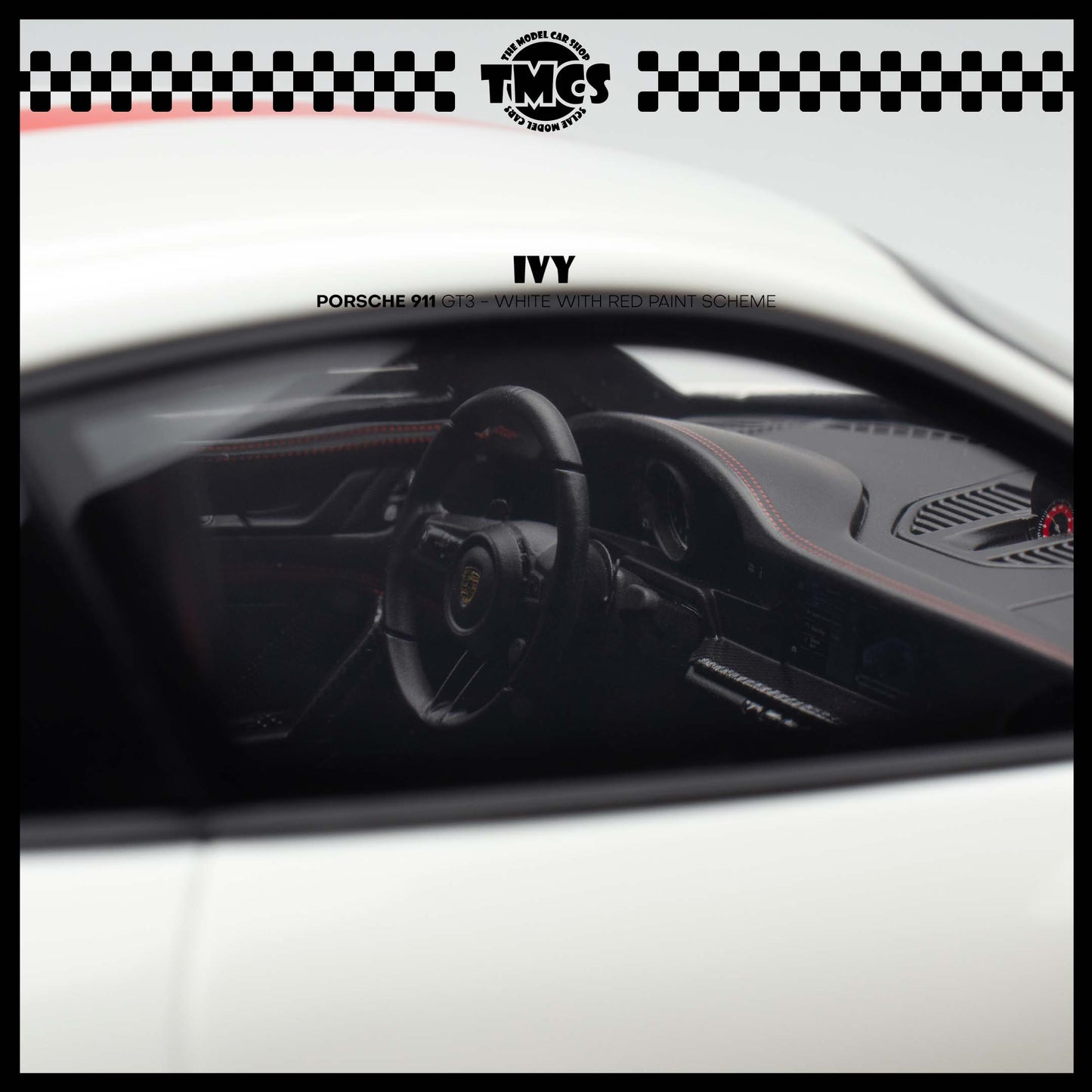 [IVY] 1:18 Porsche 911 GT3 - White With Red Paint Scheme