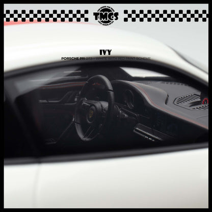 [IVY] 1:18 Porsche 911 GT3 - White With Red Paint Scheme