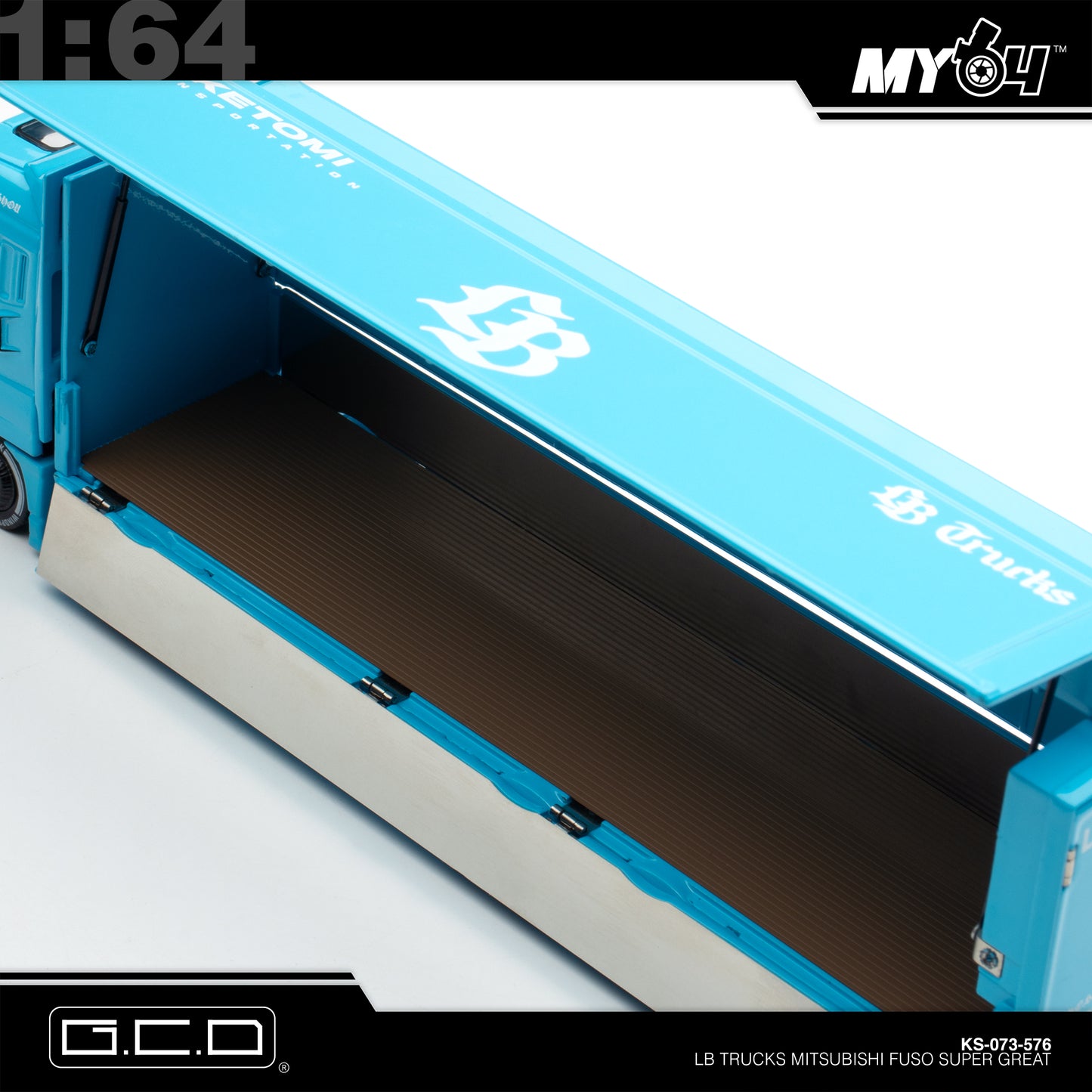 [GCD] 1:64 LB Trucks Mitsubishi Fuso Super Great - Baby Blue (CTE)