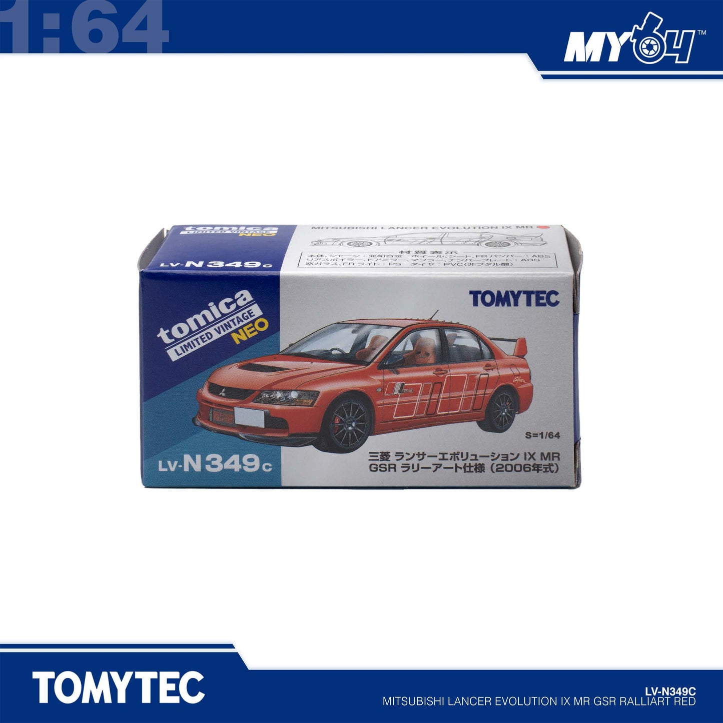 [TLVN] 1:64 Mitsubishi Lancer Evolution IX Mr GSR Ralliart - Red