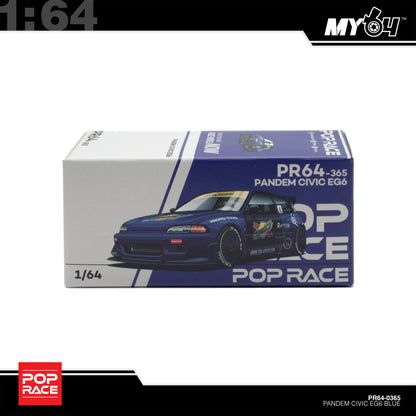 [Pop Race] 1:64 Pandem Civic EG6 - Blue/Black