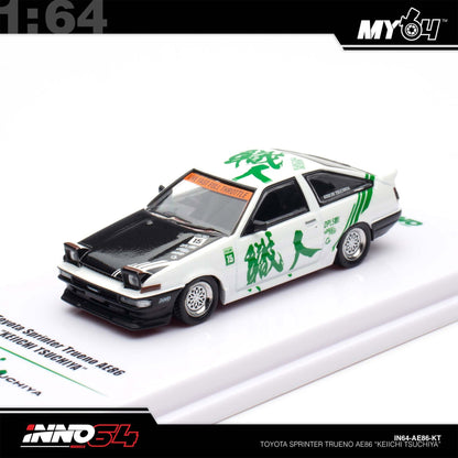 (UNSEAL UNIT) [INNO64] 1:64 Toyota Sprinter Trueno AE86 “Keiichi Tsuchiya” (with Chase Car)