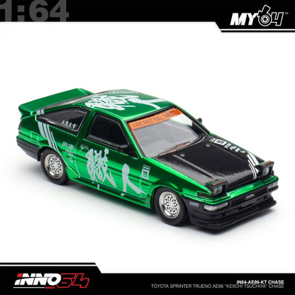 (UNSEAL UNIT) [INNO64] 1:64 Toyota Sprinter Trueno AE86 “Keiichi Tsuchiya” (with Chase Car)