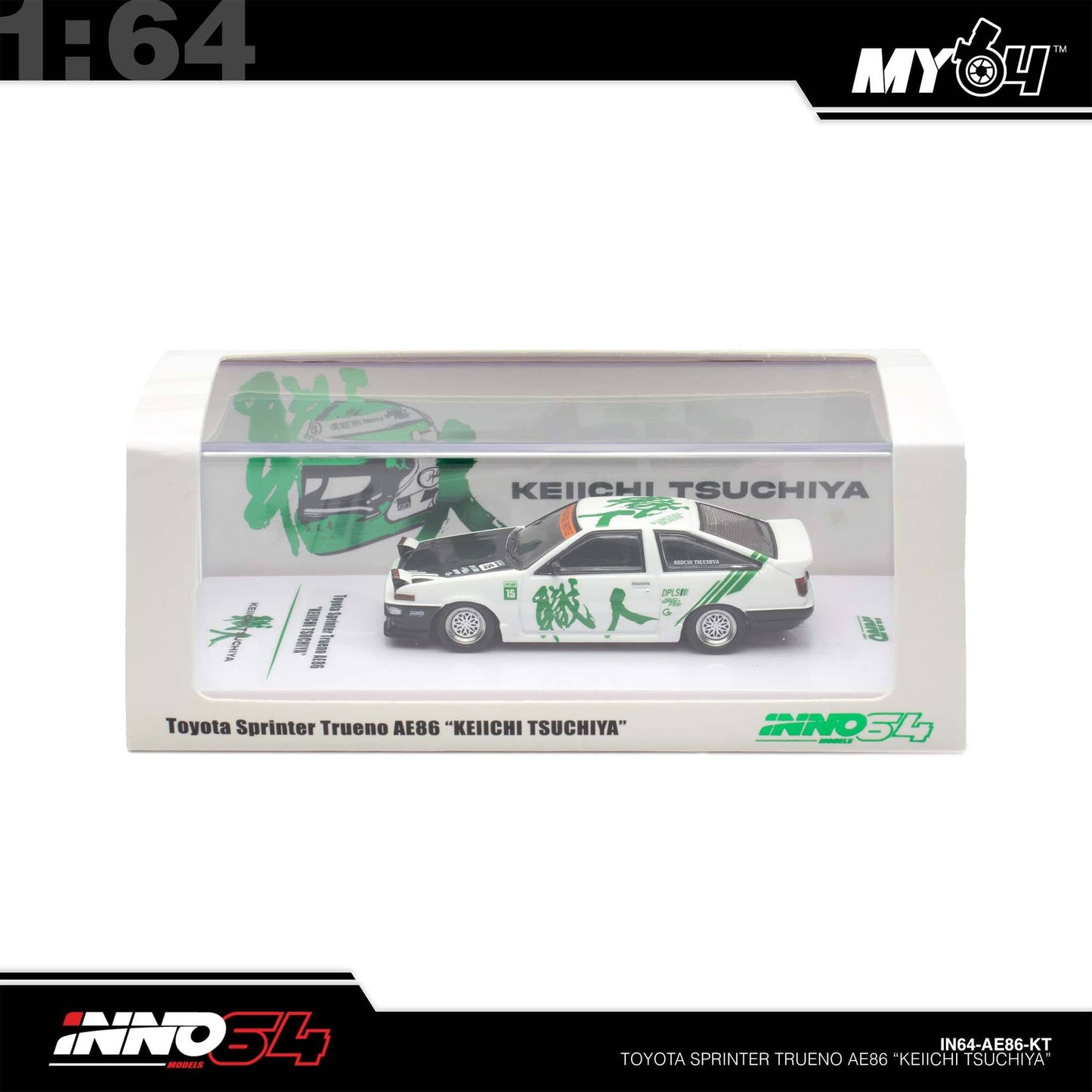 (UNSEAL UNIT) [INNO64] 1:64 Toyota Sprinter Trueno AE86 “Keiichi Tsuchiya” (with Chase Car)