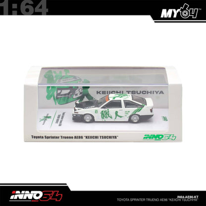 (UNSEAL UNIT) [INNO64] 1:64 Toyota Sprinter Trueno AE86 “Keiichi Tsuchiya” (with Chase Car)