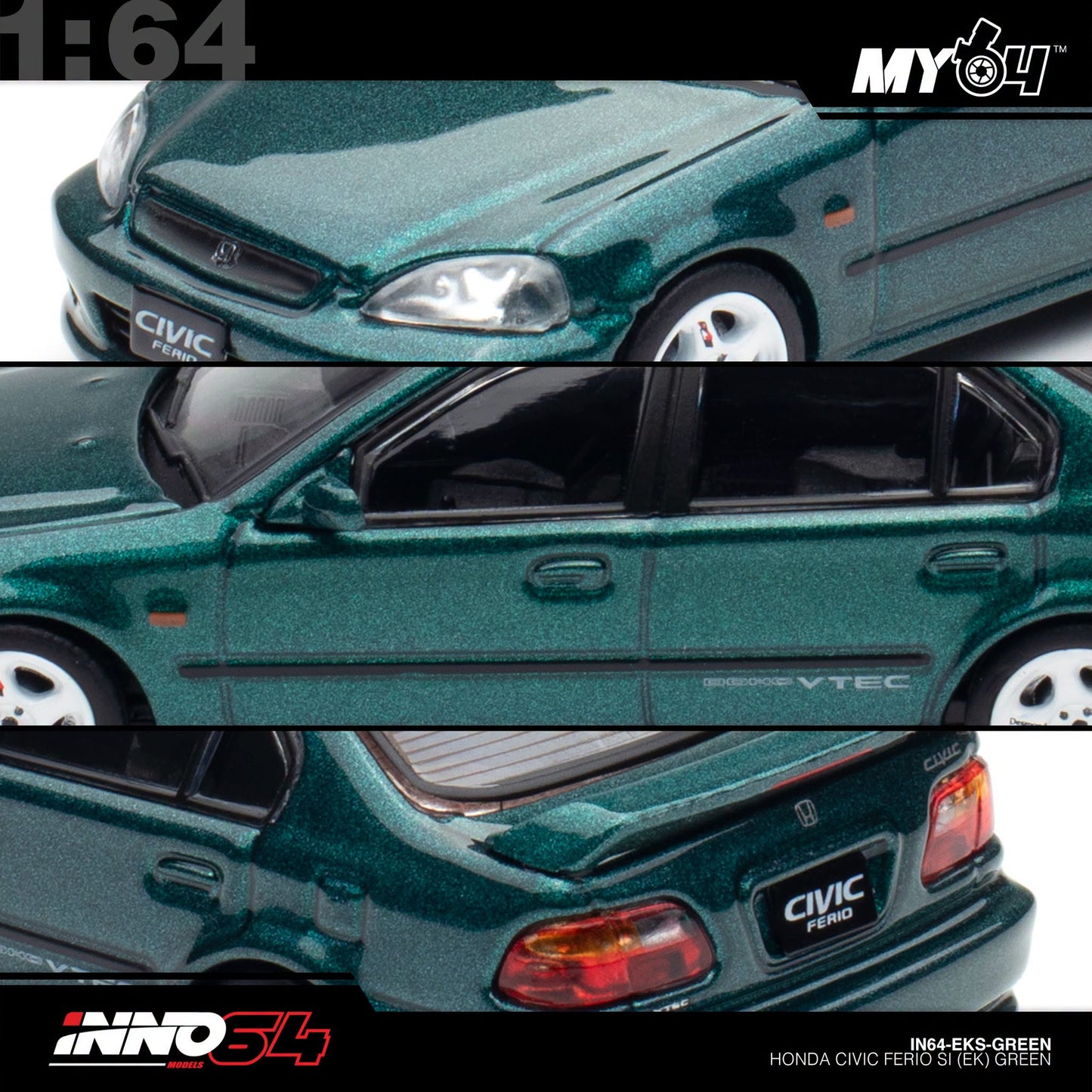 [INNO64] 1:64 Honda Civic Ferio Si (EK) - Green