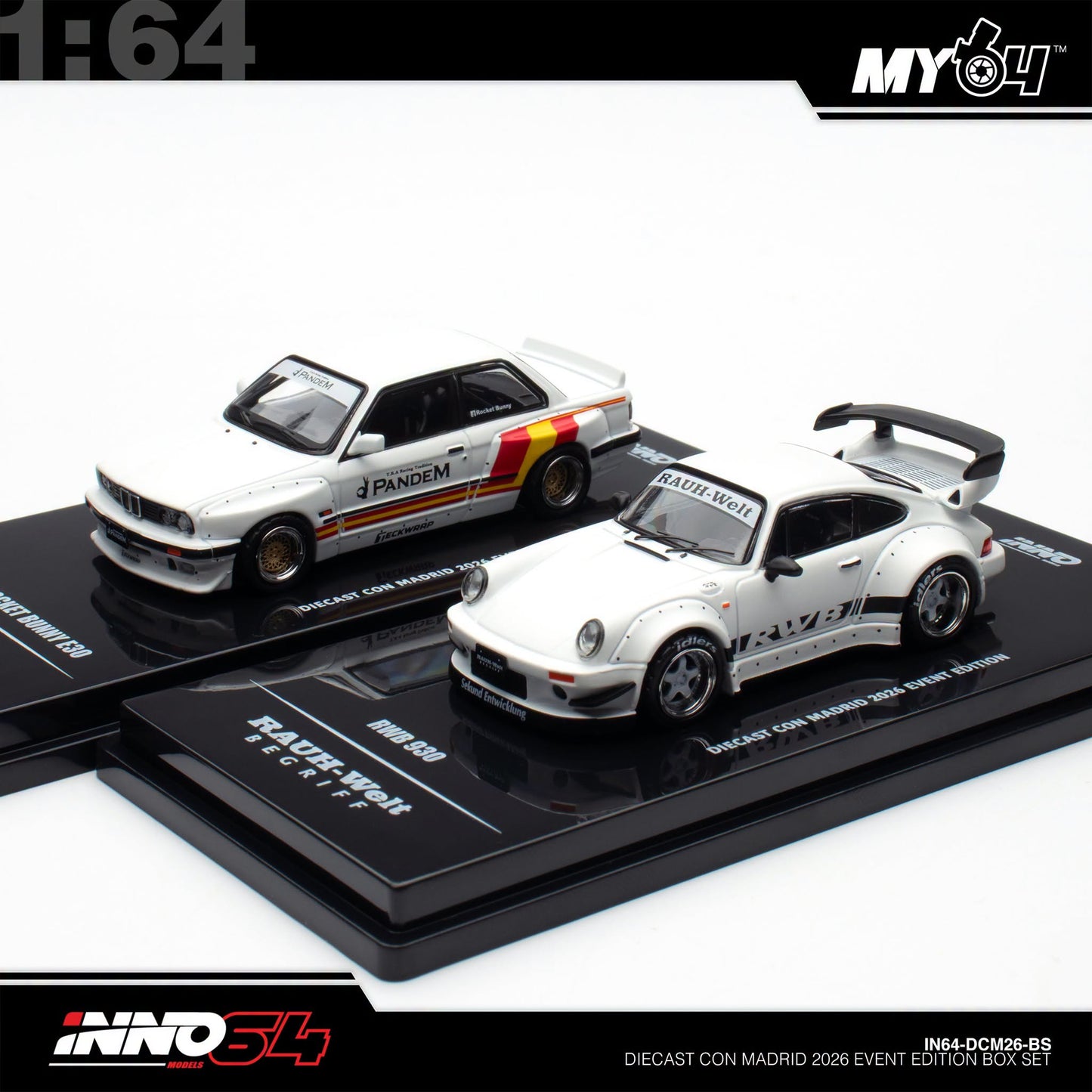 [INNO64] 1:64 Combo Set DIECAST CON MADRID 2026 Event Edition - RWB 930 + Pandem Rocket Bunny E30