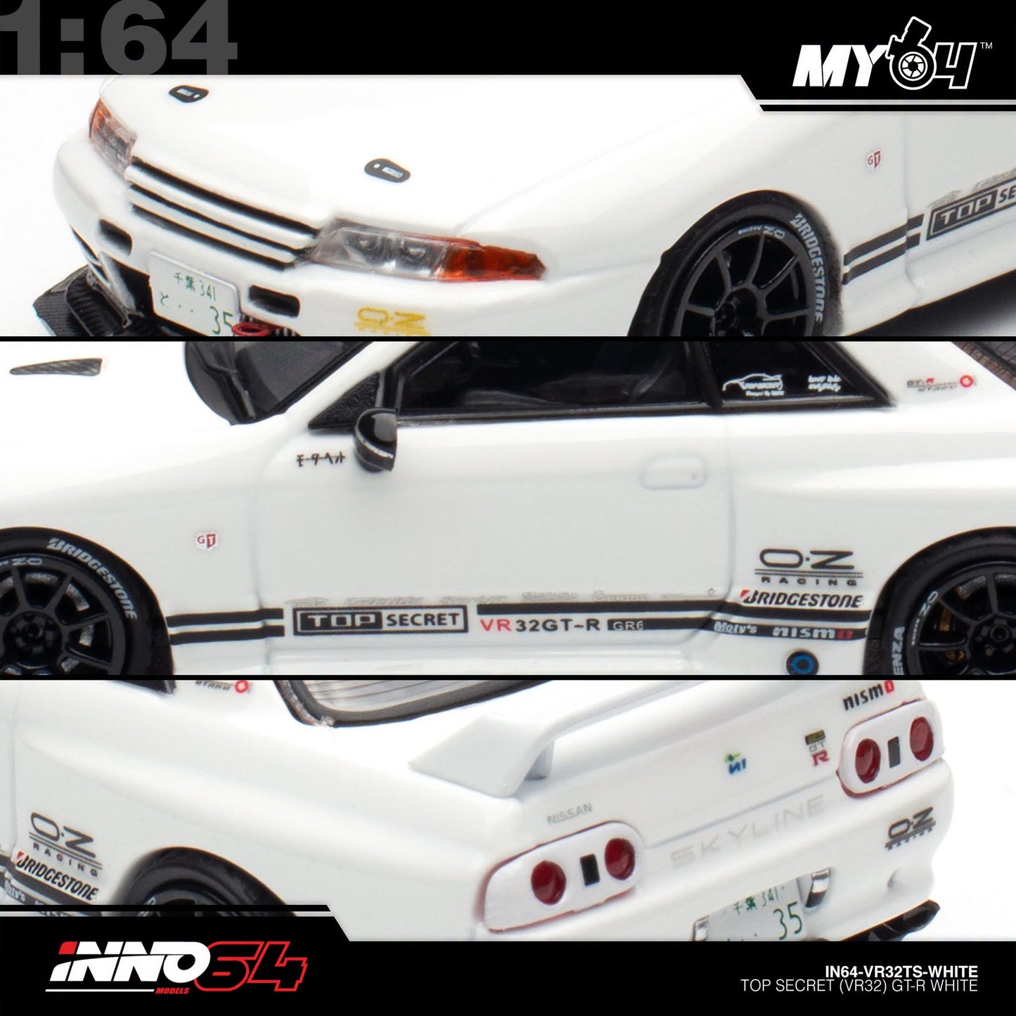 [INNO64] 1:64 Top Secret VR32 GT-R - White