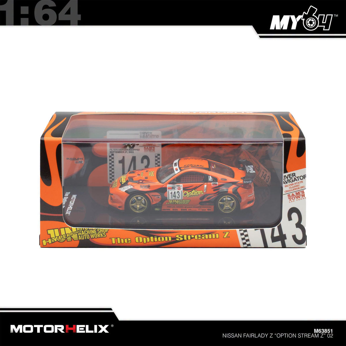 [Motorhelix] 1:64 Nissan Fairlady Z (Z33) "Option Stream Z" 2002 – Orange