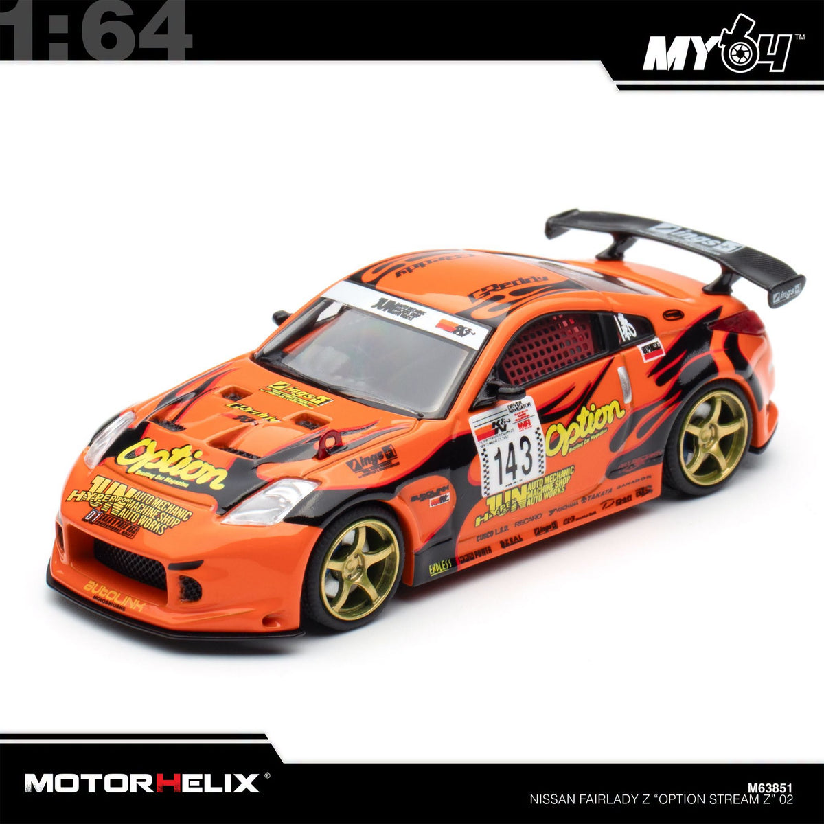 [Motorhelix] 1:64 Nissan Fairlady Z (Z33) "Option Stream Z" 2002 – Orange