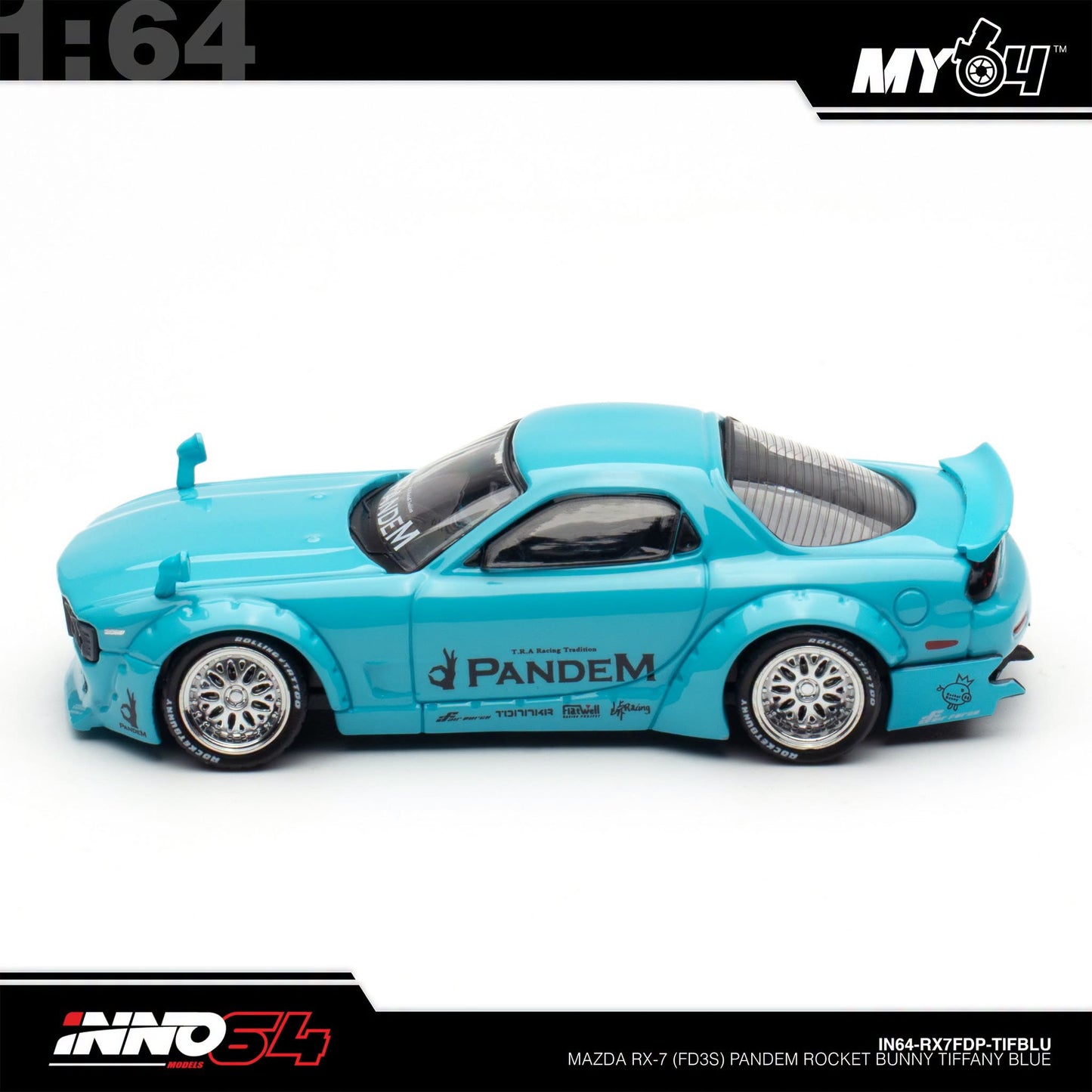 [INNO64] 1:64 Mazda RX7 (FD3S) "Pandem Rocket Bunny" - Tiffany Blue