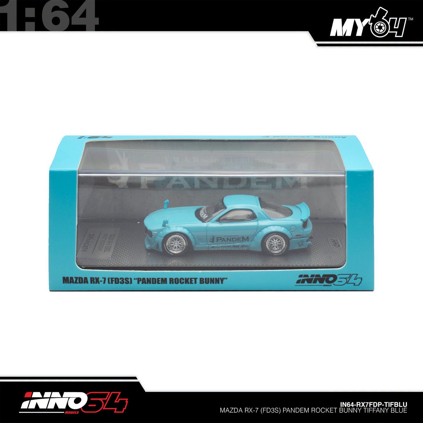 [INNO64] 1:64 Mazda RX7 (FD3S) "Pandem Rocket Bunny" - Tiffany Blue