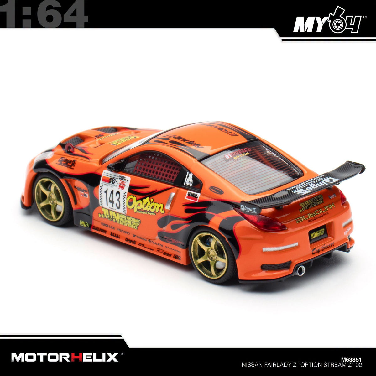 [Motorhelix] 1:64 Nissan Fairlady Z (Z33) "Option Stream Z" 2002 – Orange